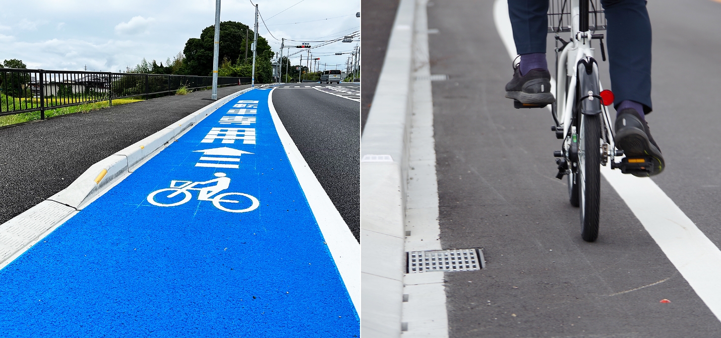 写真：自転車道専用レーン